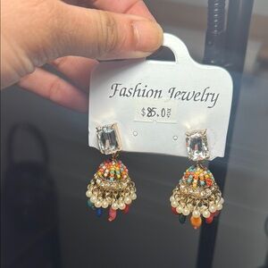 Colorful Beaded Drop Earrings